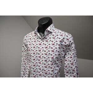 Express Slim Fit Dress Shirt Floral Button Up Long Sleeve Mens Sz Medium